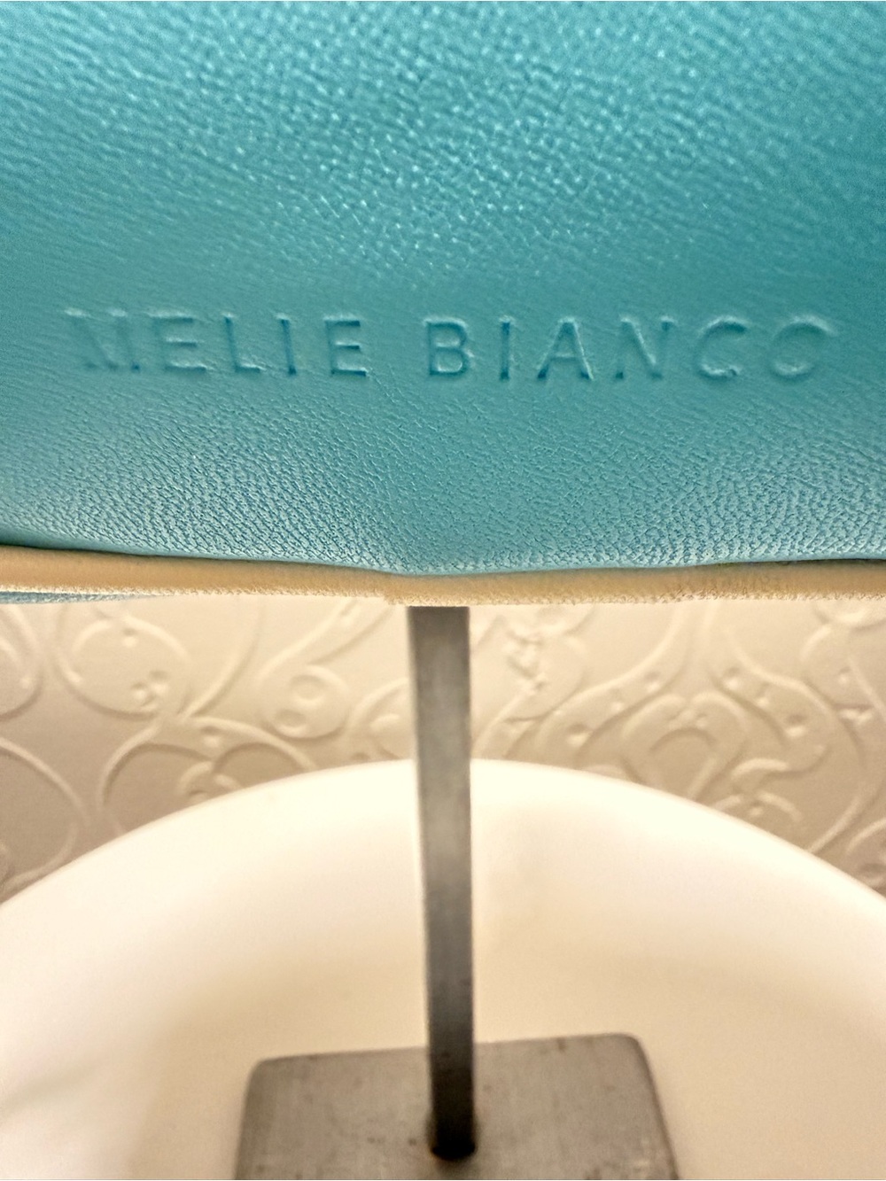 Melie Biianco Sky Blue Mini Hobo with Cream Trim and Detachable Strap - Picture 4 of 8